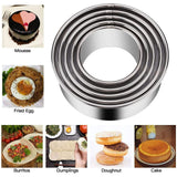 Biscuit Cookie Cutters Set, Stainless Steel Circle Round Cookie Biscuit Cutters in Graduated Sizes Shape Molds for Pastries Doughs Doughnuts, 5 Pieces Multisize Silver