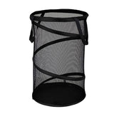 Large Collapsible Laundry Basket, Heavy Duty Foldable Mesh Pop Up Hamper with Handles for Laundry Room, Bathroom, WashRoom, College Dorm, Travel, Storage Organizer, 14.17x22.83 14.17" x 22.83" Black
