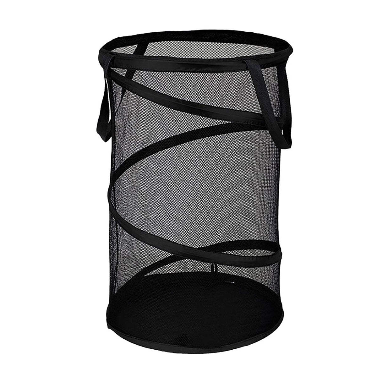 Large Collapsible Laundry Basket, Heavy Duty Foldable Mesh Pop Up Hamper with Handles for Laundry Room, Bathroom, WashRoom, College Dorm, Travel, Storage Organizer, 14.17x22.83 14.17" x 22.83" Black