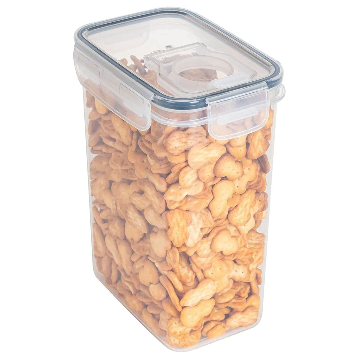 Airtight Storage Container with Lids, Plastic Pet Food Storage Container with Locking Lid,Pet Dog Cat Food Dispenser ,Clear Pet Dog Food Storage Bin Containers for Rice Grain(Green,4.72x7.68") Z5-2000ml