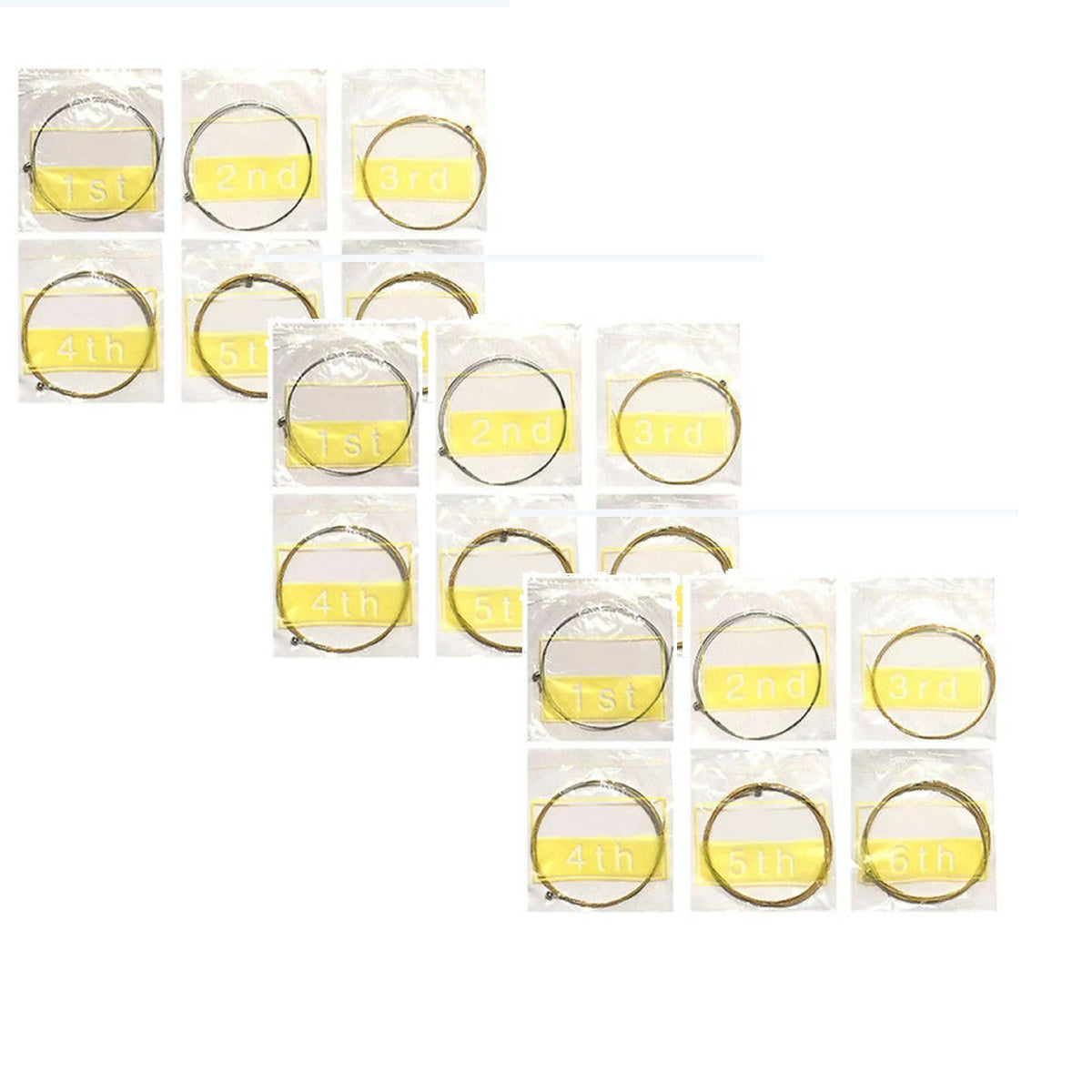 6 Sets Acoustic Guitar Strings,Acoustic Guitar Strings Well Balanced Tone Light Tension Guitar Replacement Steel String Corrosion Resistant Rust-Prevent Guitar String,For Beginners Performers (Gold) Gold(18PC)
