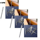 Large Eye Sharp Needles, Self Threading Needles for Hand Sewing, Easy to Thread Big Eye Sewing Needles, Embroidery Needles Blind Needles in 3 Sizes 1.38/1.5/1.65 in for DIY Embroidery Sewing, 12 Pcs Multisize Silver*3 Set