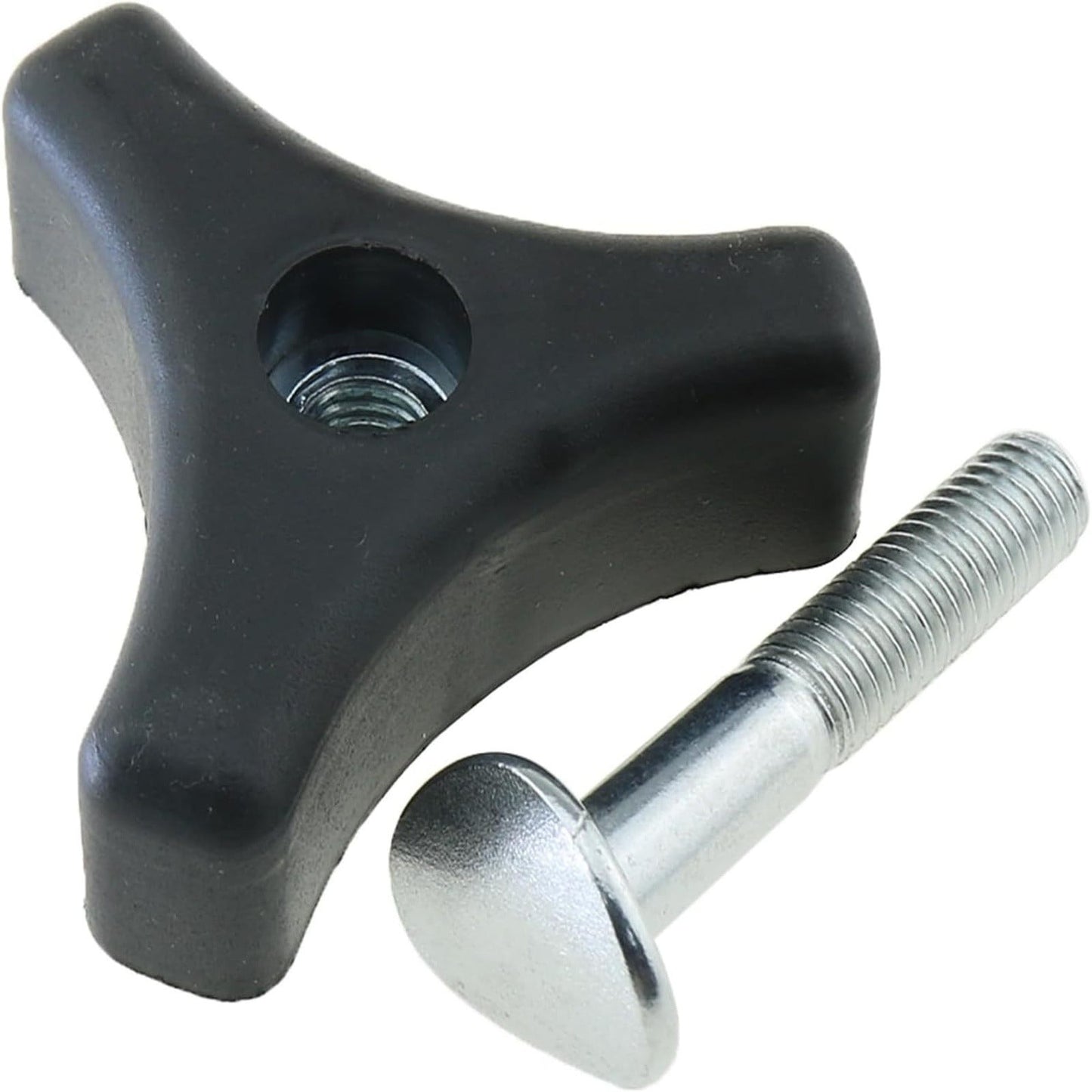 Lawn Mower Handle Knobs Nut Bolt, Heavy Duty Triangular Handle Fastening Screw, Replacement for Lawn Mower, 1 Set, 2.13x0.88" & 1.86x0.78 Multisize Black