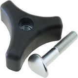 Lawn Mower Handle Knobs Nut Bolt, Heavy Duty Triangular Handle Fastening Screw, Replacement for Lawn Mower, 1 Set, 2.13x0.88" & 1.86x0.78 Multisize Black