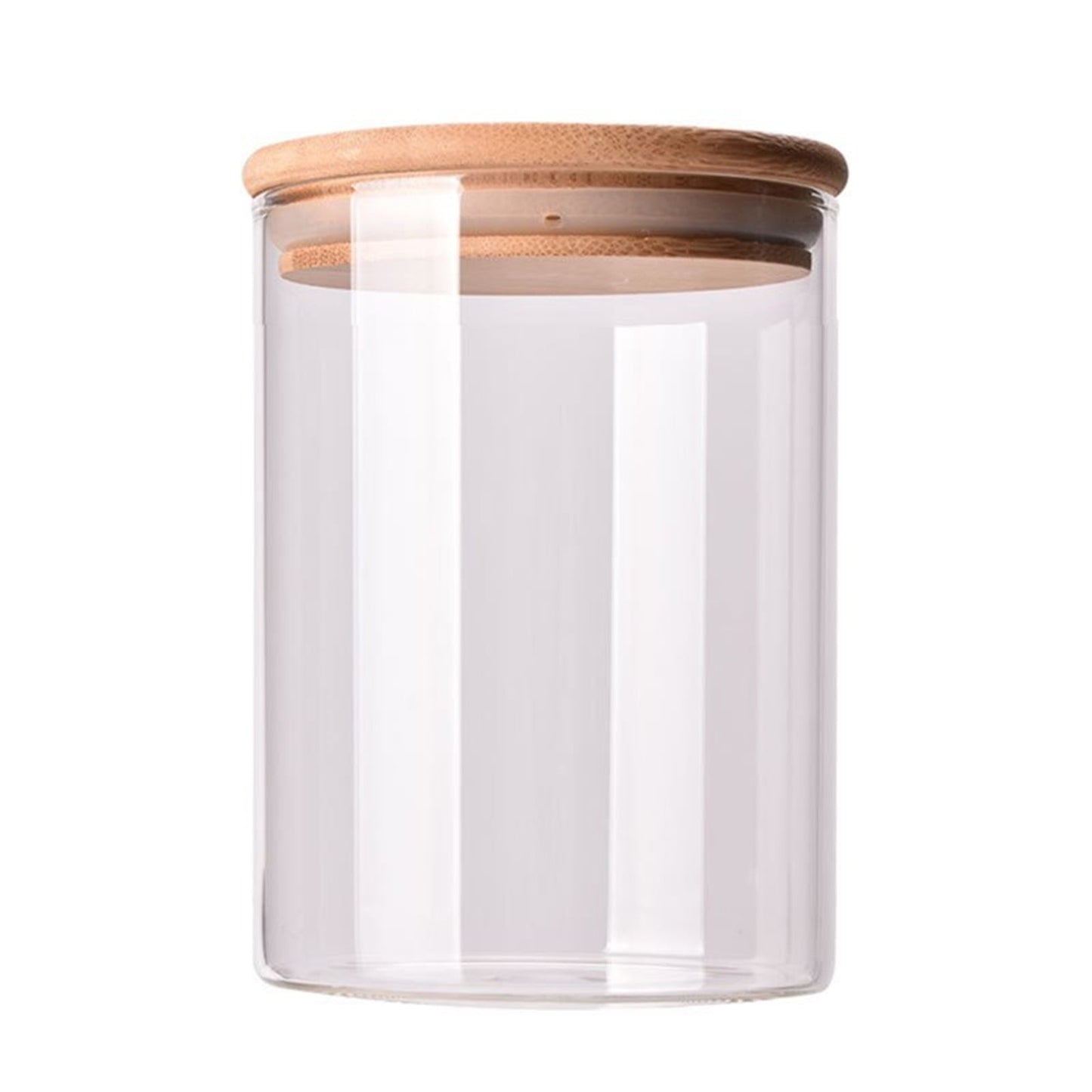Glass Jar with Lid Airtight, Food Storage Container, Bamboo Large Clear Canisters, Hold Coffee Beans Candy Nuts Sugar (1 Pcs/175ml) 2.55x3.14 2.55" x 3.14" Clear