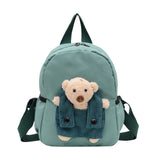 1 Pcs Travel Backpack,Cute Custom BookBag with Detachable Bear,Travel Backapck for Women/Men Casual Laptop Bookbag,Large Capacity Backpack for Birthday Gift,Christmas Gift,8.6x11 in(Green) Green
