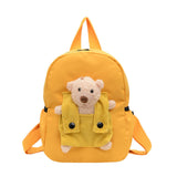 1 Pcs Travel Backpack,Cute Custom BookBag with Detachable Bear,Travel Backapck for Women/Men Casual Laptop Bookbag,Large Capacity Backpack for Birthday Gift,Christmas Gift,8.6x11 in(Green) Yellow