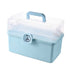 Medicine Storage Box, 3-Tier Foldable Tray Medicine Storage Containers, Removable Pill Case & Handled, Empty Family First Aid Box for Medicine, Art Supplies, Plastic Family Emergency Kit Blue