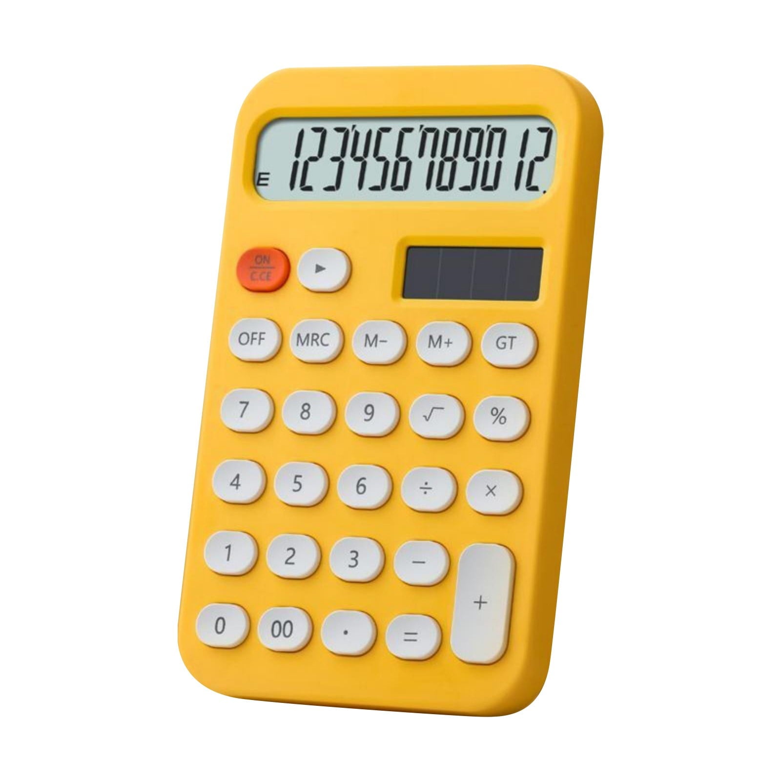 1 Pcs Mechanical Switch Calculator,12 Digits,Large LCD Display,Colorful Calculator With Big Buttons,Mechanical Calculator,Calculators Desktop Calculator,Cute Calculator, Aesthetic Calculator (Yellow)
