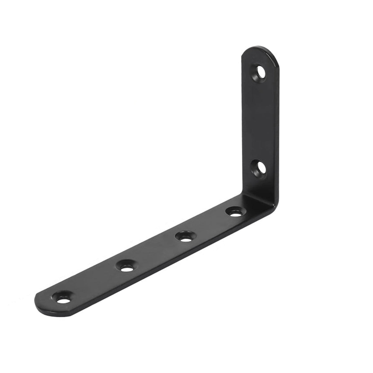 Black L Brackets for Wood, 4.92" x 2.95" Corner Bracket Heavy Duty L Corner Brace Metal Right Angle Brackets for Shelves, Furniture, Bedframe, Cabinet, Drawer, Chair, Thickness 3MM, 1 Pack 4.92" x 2.95" Black