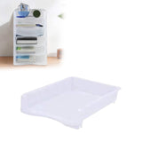 Stackable Paper Trays, Heavy Duty Rectangular Plastic Desk Holder Desktop Document File Organizer Storage Letter for Office Classroom (Clear) 12.8x9.84x2.16 12.8" x 9.84" x 2.16" Black