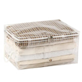 Clear vinyl storage bag with zipper closure