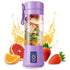 Cordless Portable Personal Size Blender - Mini Blender Make Smoothies and Shakes, 380Ml BPA Free Travel Cup, Powerful Blending Suit in Office/Home/Gym Purple