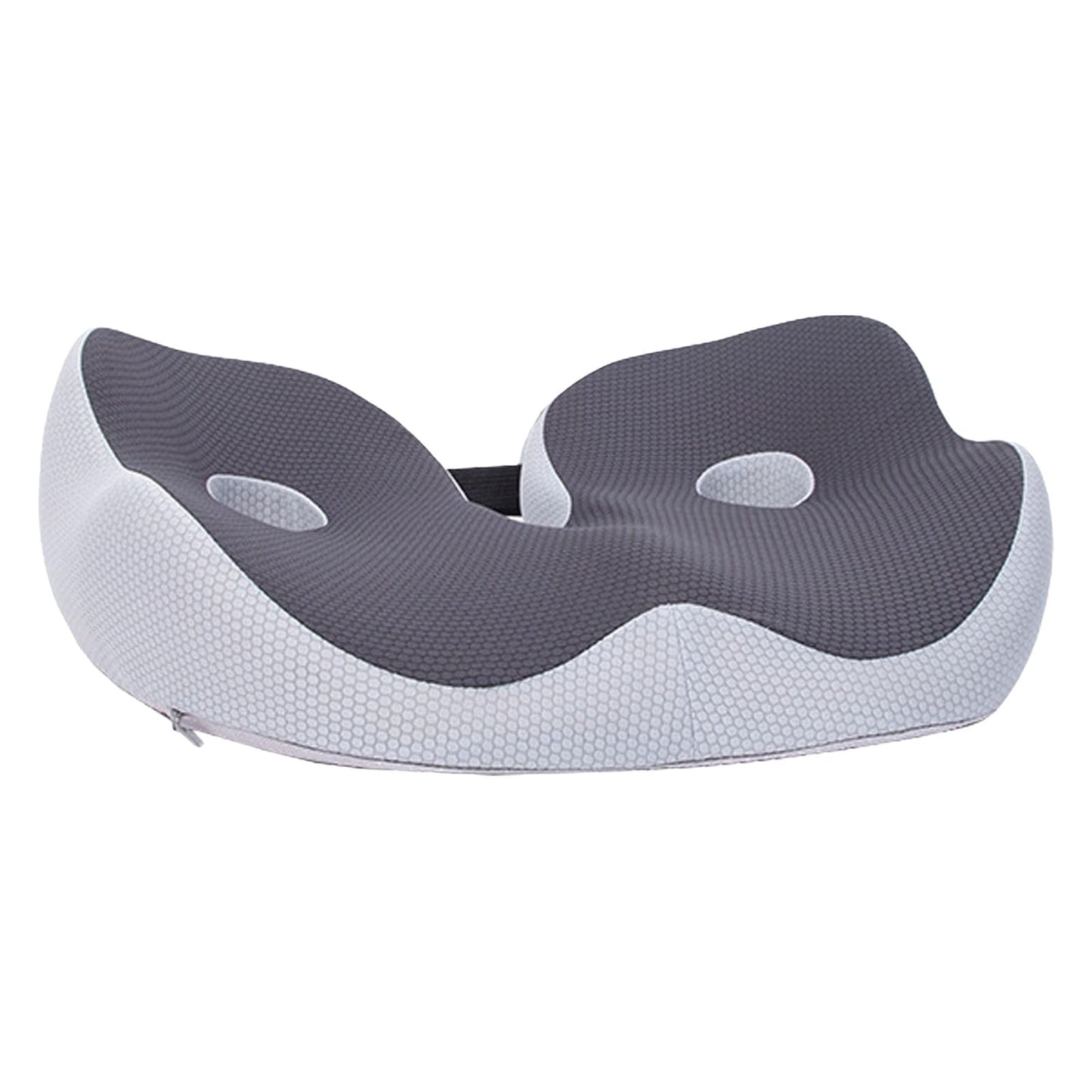 Seat Cushion, Seat Cushion for Sit Bone and Back Pain Relief, Butt, Tailbone, Hip, Hamstring, Posture Support, Memory Foam Comfort Ischial Tuberosity Pillow (Black) 15.4x18.9x5.5 15.4" x 18.9" x 5.5" Grey
