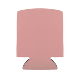 Pink nylon beer can cooler sleeve with open bottom.