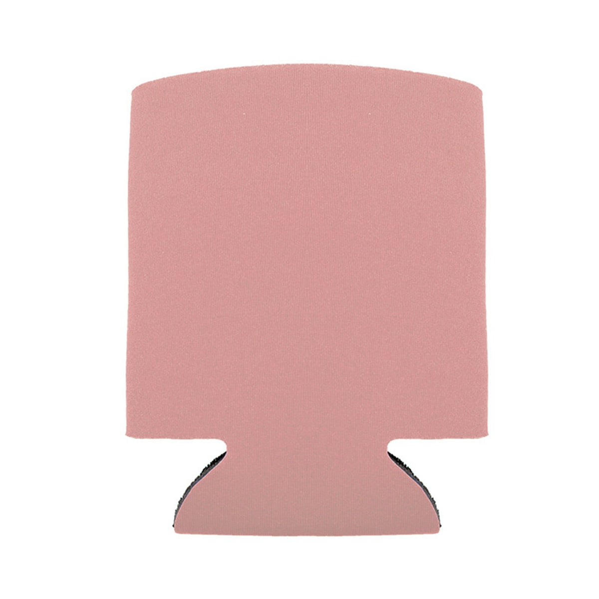 Pink nylon beer can cooler sleeve with open bottom.