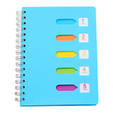 5 Subject Notebook College Ruled,Small Spiral Notebook 5x7 with Removable Divider Tabs, Lined Spiral Notebook for Women,220 Pages A5 Spiral Notebooks for Note Taking Blue