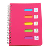 5 Subject Notebook College Ruled,Small Spiral Notebook 5x7 with Removable Divider Tabs, Lined Spiral Notebook for Women,220 Pages A5 Spiral Notebooks for Note Taking,Blue Hot Pink