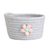 Small Woven Storage Baskets ,Cotton Rope Woven Rattan Baskets,Shelf Toy Basket,Closet Organizer Bins,Small Storage Baskets for OrganizingShallow Basket,Tiny Oval Shallow Baskets,6.3x3.15",White Grey