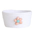 Small Woven Storage Baskets ,Cotton Rope Woven Rattan Baskets,Shelf Toy Basket,Closet Organizer Bins,Small Storage Baskets for OrganizingShallow Basket,Tiny Oval Shallow Baskets,6.3x3.15" White