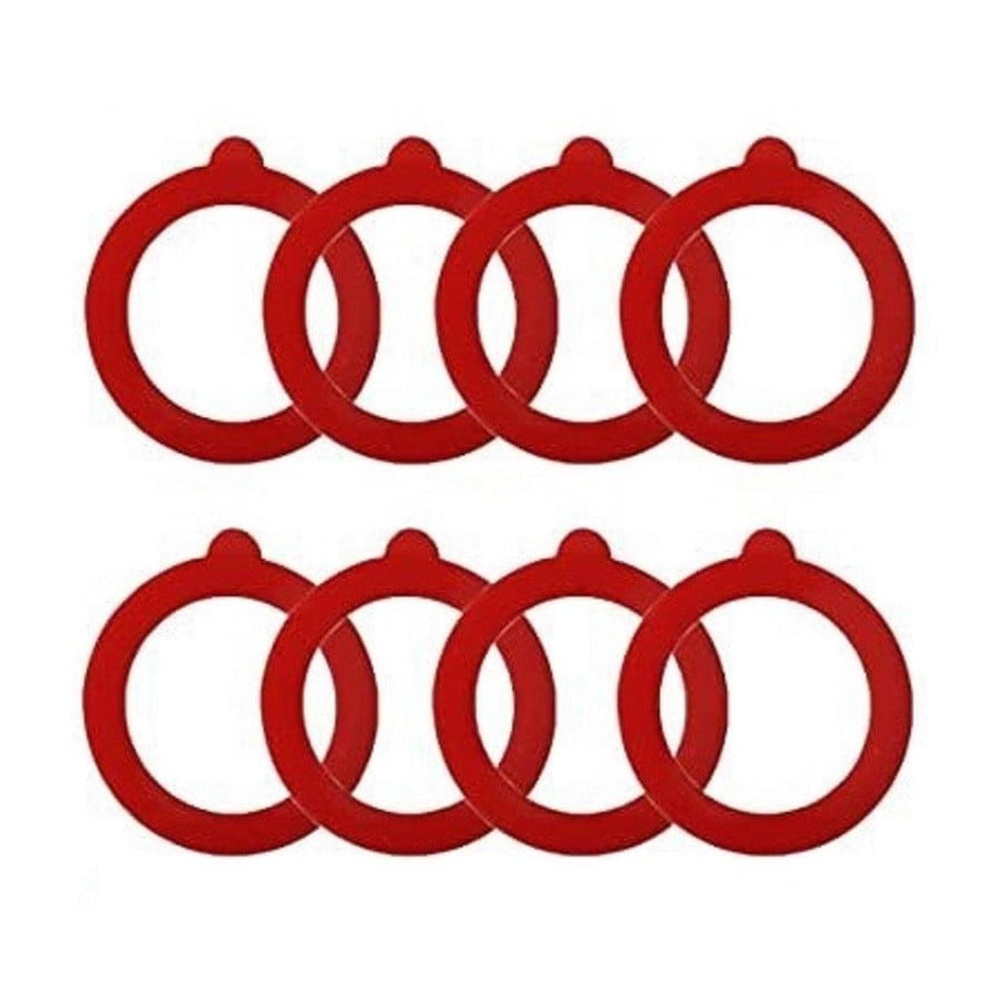 Silicone Replacement Gasket, Airtight Rubber Seals Rings for Mason Jar Lids, Leak-Proof Canning Silicone Fitting Seals for Glass Clip Top Jars (Red, 8pcs) 3.7 Inches 3.7" Red
