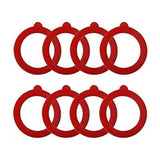 Silicone Replacement Gasket, Airtight Rubber Seals Rings for Mason Jar Lids, Leak-Proof Canning Silicone Fitting Seals for Glass Clip Top Jars (Red, 8pcs) 3.7 Inches 3.7" Red