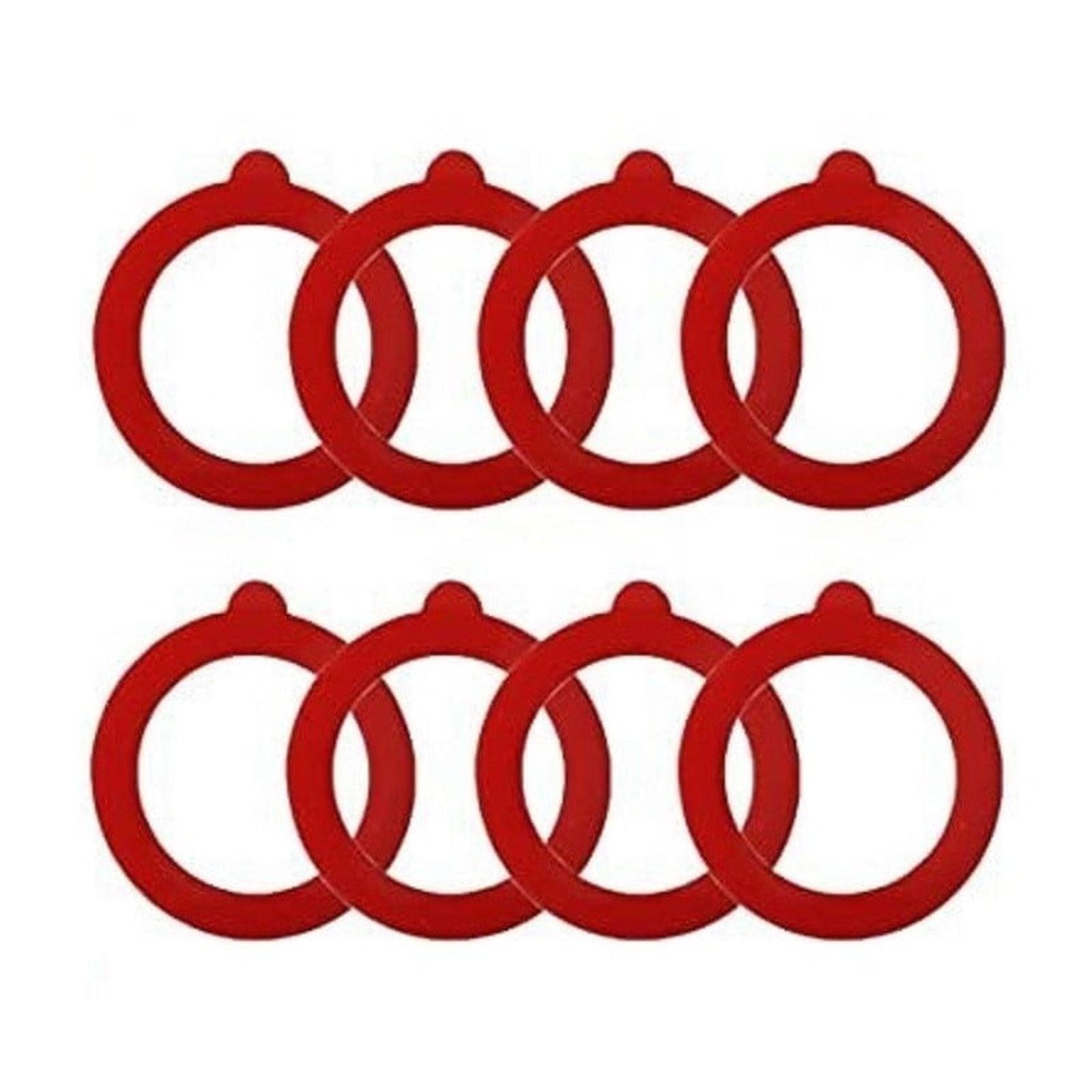 Silicone Replacement Gasket, Airtight Rubber Seals Rings for Mason Jar Lids, Leak-Proof Canning Silicone Fitting Seals for Glass Clip Top Jars (Red, 8pcs) 3.7 Inches 3.7" Red