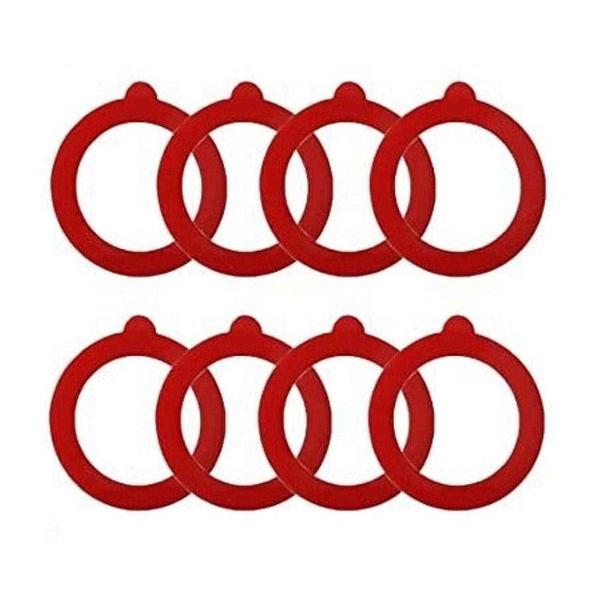 Silicone Replacement Gasket, Airtight Rubber Seals Rings for Mason Jar Lids, Leak-Proof Canning Silicone Fitting Seals for Glass Clip Top Jars (Red, 8pcs) 3.7 Inches 3.7" Red