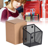 Magnetic Pencil Holder, Magnets Marker Holder, Mesh Storage Basket Organizer with Extra Strong Magnet, Mesh Pen Holder for Refrigerator, Whiteboard, Locker Accessories, Office Supplies, 3.93x3.54x4.9 3.54x3.93x4.92 Black