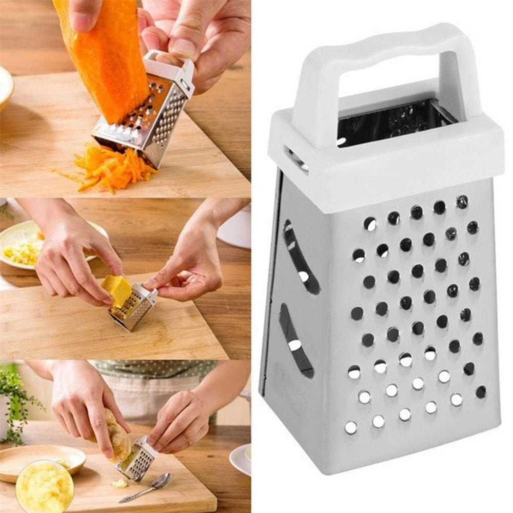 Mini Cheese Grater, Heavy Duty 4 Sided Stainless Steel Small Box Graters for Kitchen Slicer for Garlic Ginger Vegetable, 1 Pcs, Color Random One Size Color Random/1 Pcs