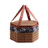 Wicker Basket with Lid,Wicker Picnic Basket with Double Handles,Woven Picnic Storage Rattan Wicker Egg Serving Gift Baskets Food Vintage Organizer Fruit Lid Hyacinth Medium Wicker Basket,Brown Khaki