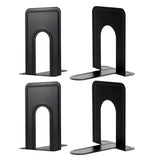 Non-Slip Bookends, Acrylic Book Ends for Shelves Clear Decorative Bookends Non-Skid Heavy Duty Bookend Book Holders/Stoppers (2 Pair/4 Pieces) 5x5x7.3 5.83x4.96x6.69" Black