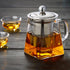 Glass Teapot with Stainless Steel Infuser & Lid, Borosilicate Glass Tea Kettle Stovetop Safe, Blooming & Loose Leaf Teapot,Glass Square Pot (350ML/12oz) 350ML/12oz Clear