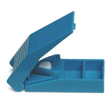 3-in-1 Pill Crusher and Pill Cutter with Storage Compartment for Tablets, Pill Grinder Fine Powder, Pill Cutter Splitter for Small or Large Pills, 1.57x2.36 3.35" x 1.26" x 0.79" Blue