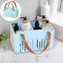 Cotton Woven Basket with PU Leather Handle, Clothes Toys Candy Gifts Cotton Rope Organizer, Living Room Basket Bathroom Shower Storage Laundry Basket, Dog Cat Bed, Fall Basket, 11.02x8.66x4.33 11.02" x 7.09" x 6.5" Blue