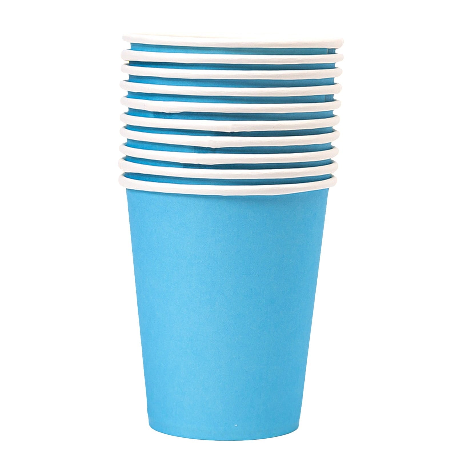 10 Pack Rainbow Paper Cups, 9oz Colored Party Cups Rainbow Paper Cups Bulk, Disposable Drinking Cups for Birthday Holiday Party Supplies Back To School Decorations, 15 Colors(White,3x3x3.3") Blue2