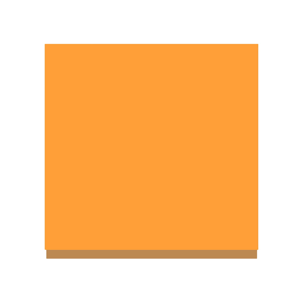 Three 3x3 inch sticky note pads in fluorescent orange, light blue, and yellow.