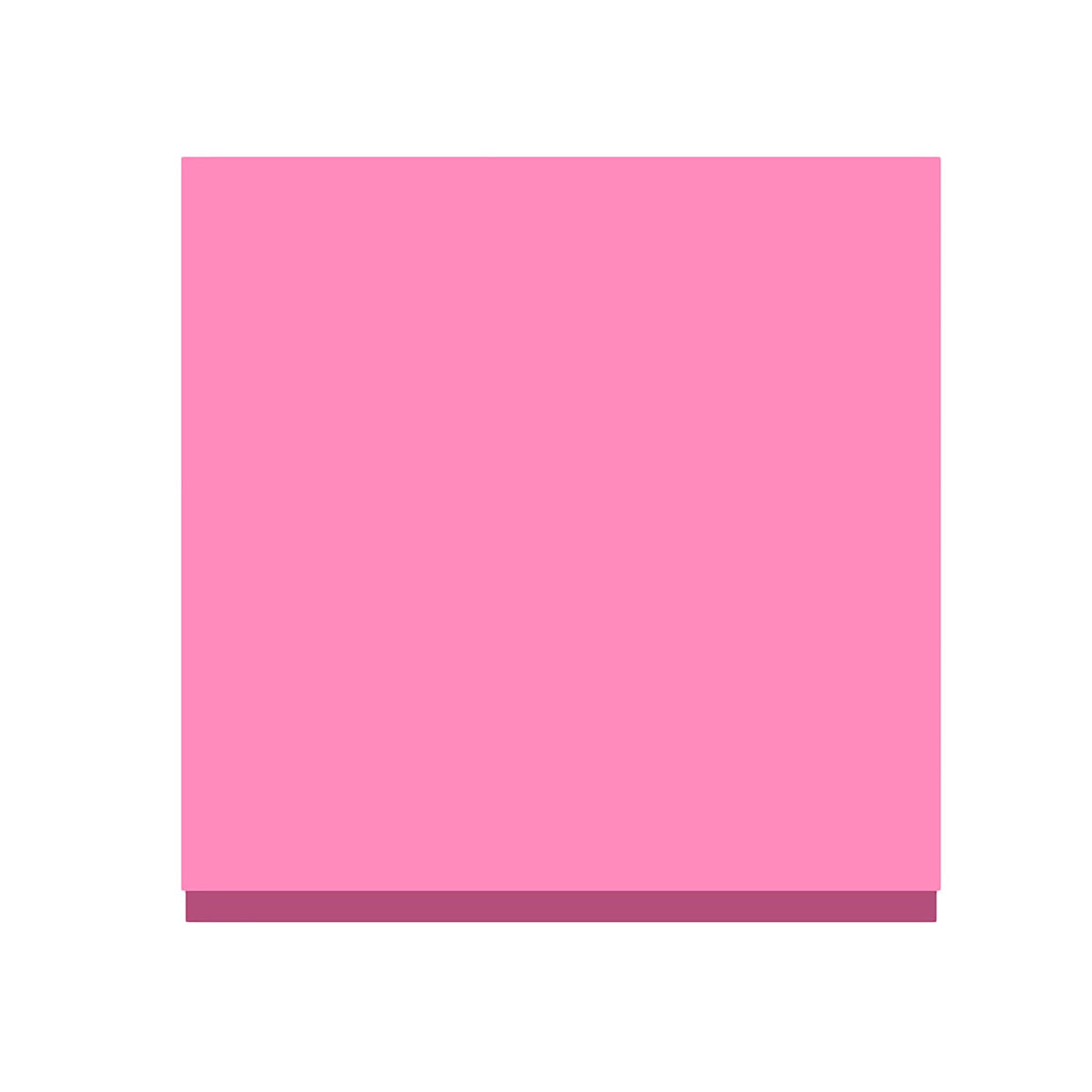 Three 3x3 inch sticky note pads in light blue, rose red, and yellow