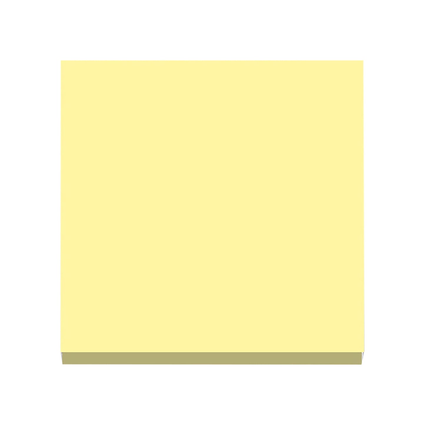 Light blue and yellow 3x3 inch sticky notes, 100 sheets per pad.