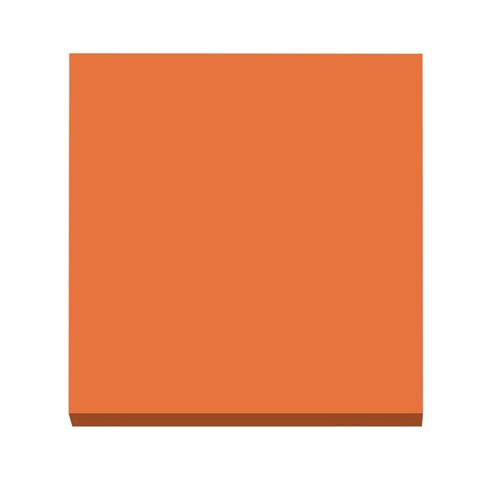 Light blue and orange 3x3 inch sticky notes, 100 sheets per pad.