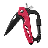 Portable 2-in-1 Multifunctional Folding Pocket Knife,All-in-One Outdoor Portable Multifunctional Red Folding Pocket Tool Multiple Functions Tool with Bottle Opener, Window Breaker Screwdriver Red