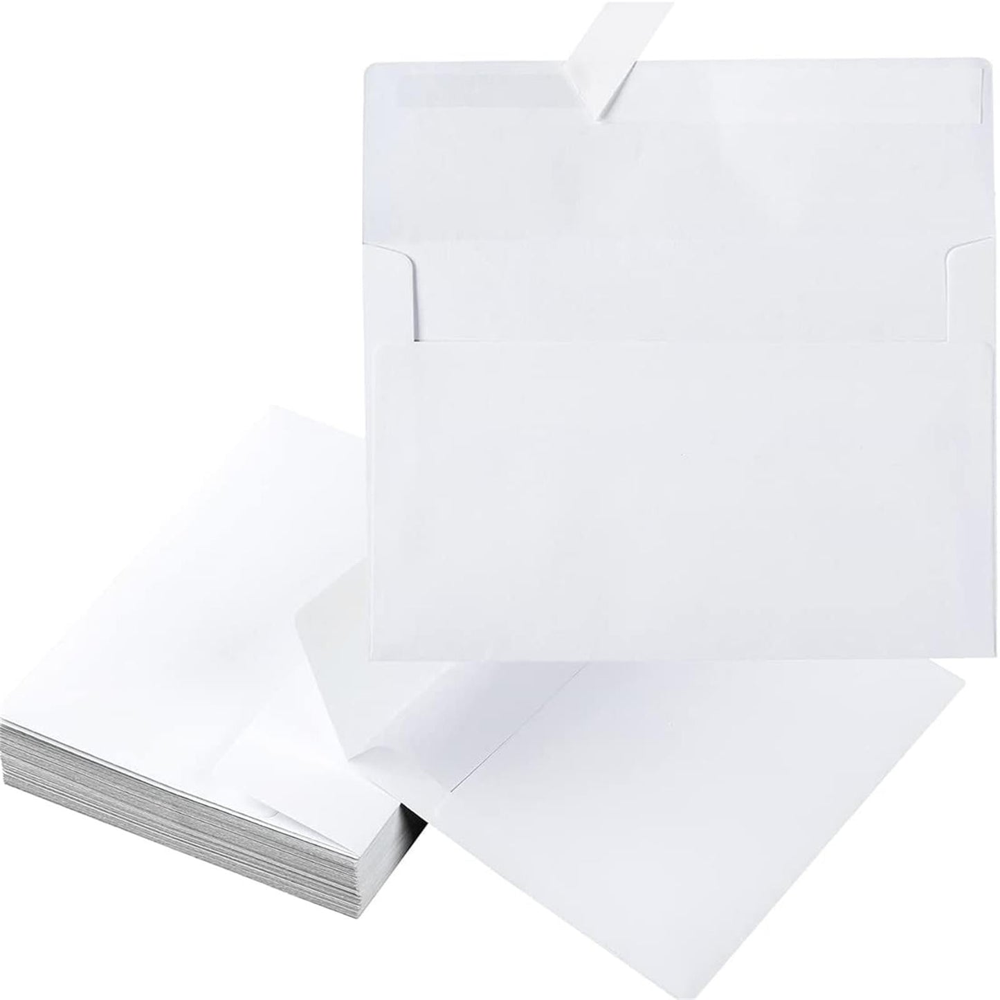 White Envelopes 40 Pack, 5 x 7 Square Envelopes Colored Self Seal for Wedding, Party Invitations, Greeting Cards, Announcements, Photos, 5.24 x 7.21 5.24" x 7.21" White