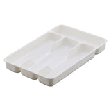 Small Silverware Tray, Heavy Duty Plastic Cutlery Tray, Durable Small Silverware Organizer, Keeps forks and spoons perfectly stacked, 1 Pack, 10.7x6.9 10.7" x 6.9" White