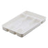 Small Silverware Tray, Heavy Duty Plastic Cutlery Tray, Durable Small Silverware Organizer, Keeps forks and spoons perfectly stacked, 1 Pack, 10.7x6.9 10.7" x 6.9" White