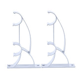 Curtain Rod Bracket, Double Curtain Rod Holder, Heavy Duty Curtain Rod Brackets, Drapery Wall Rods Bracket Holders, Curtain Rod Hooks for 1in Curtain Rods, 2 Pack, 5.12x3.15x0.79 5.12" x 3.15" x 0.79" White