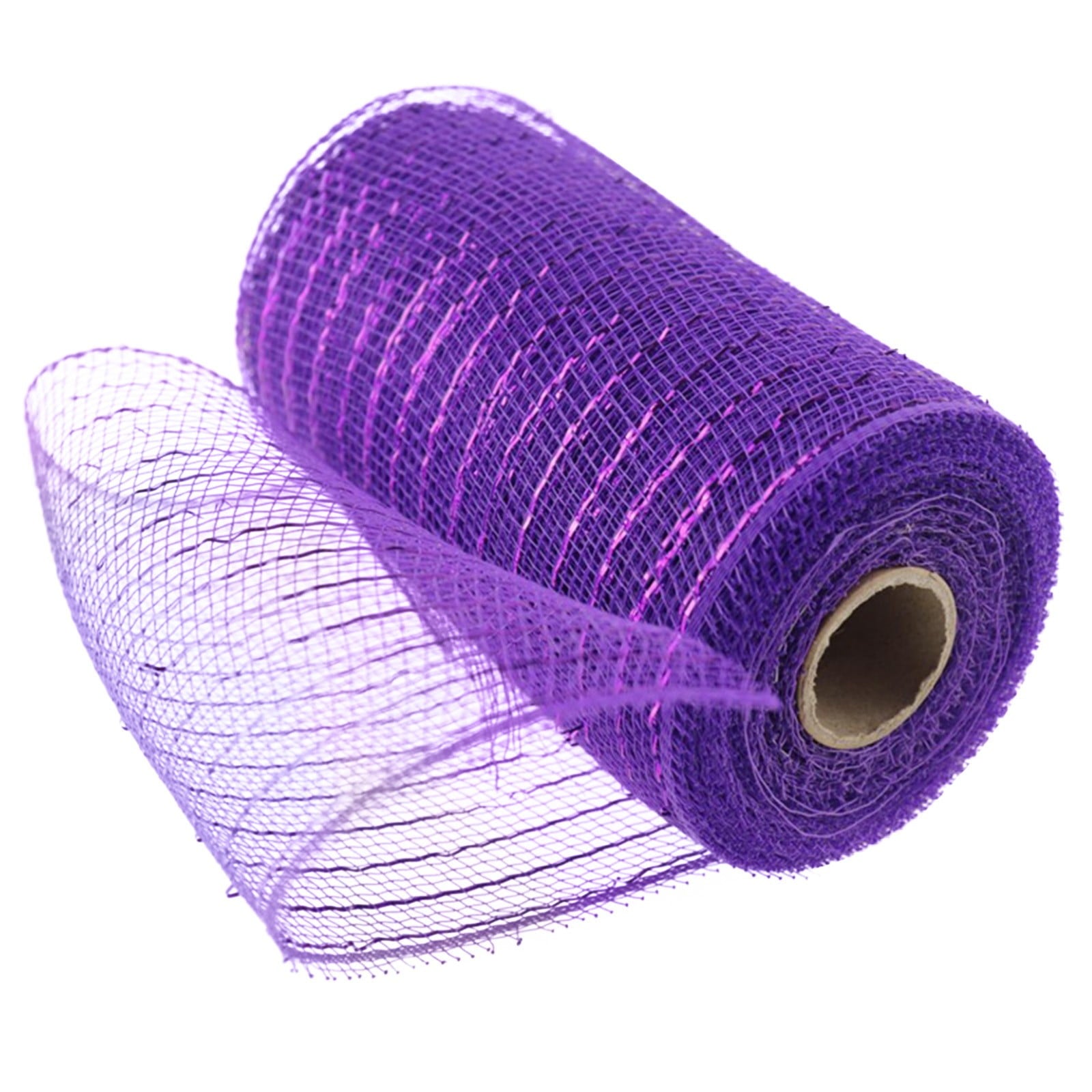 Poly Mesh Ribbon,6x338 Inch,Red Foil Mesh for Wreaths,Swags and Christmas Tree Decoration Ribbli Metallic Mesh Ribbon, Red Foil Mesh for Wreaths, Swags and Christmas Tree Decoration(Z1-Purple) Z1-Purple
