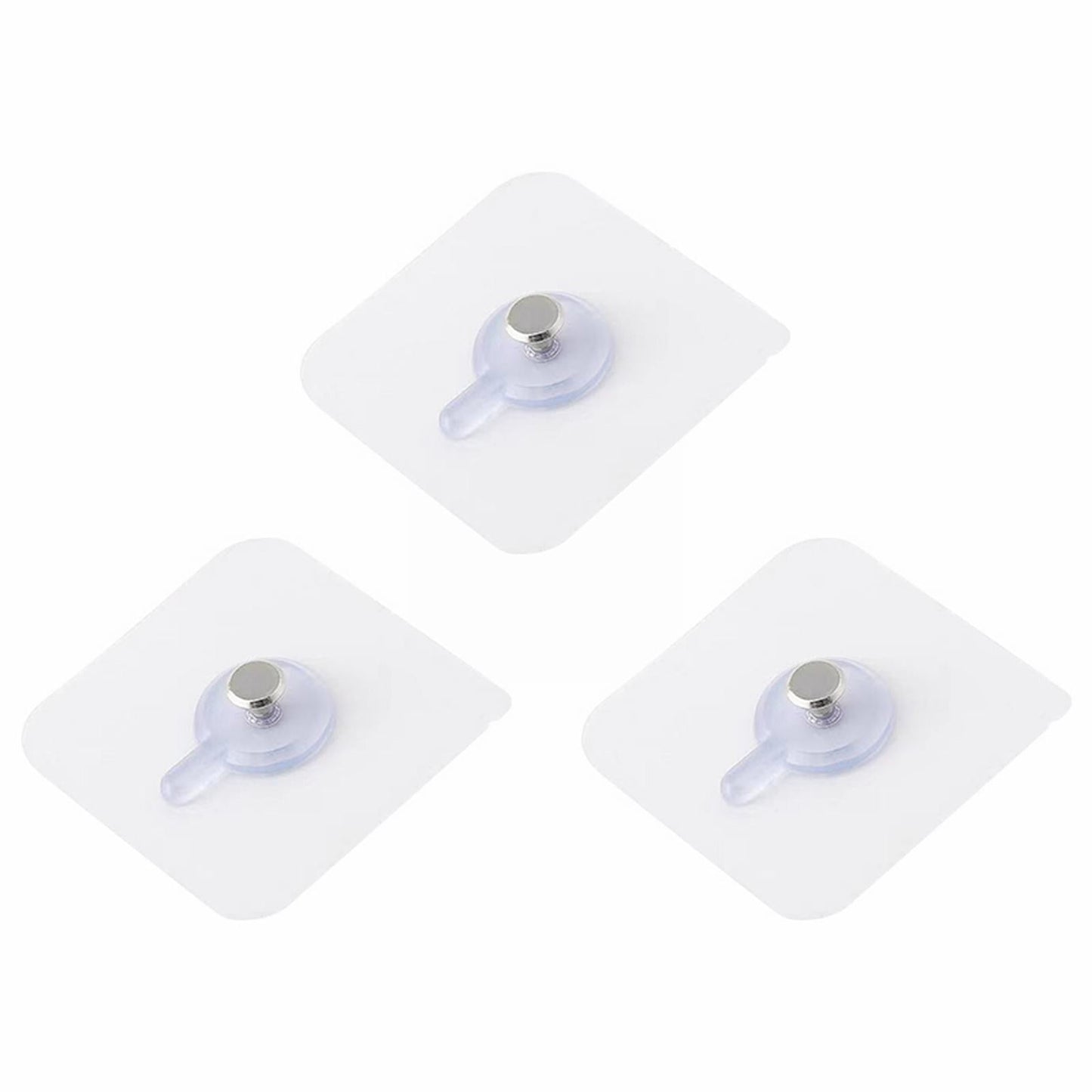 Self Adhesive Picture Hooks, Heavy Duty Picture Hangers Without Nails, Wall Hooks for Hanging, Transparent Waterproof Frame Hangers, Sticky Hook for Bathroom Kitchen, 3 Pcs, 2.4x2.4 2.4" x 2.4" White/2 Pcs