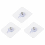 Self Adhesive Picture Hooks, Heavy Duty Picture Hangers Without Nails, Wall Hooks for Hanging, Transparent Waterproof Frame Hangers, Sticky Hook for Bathroom Kitchen, 3 Pcs, 2.4x2.4 2.8" x 2.8" White/3 Pcs