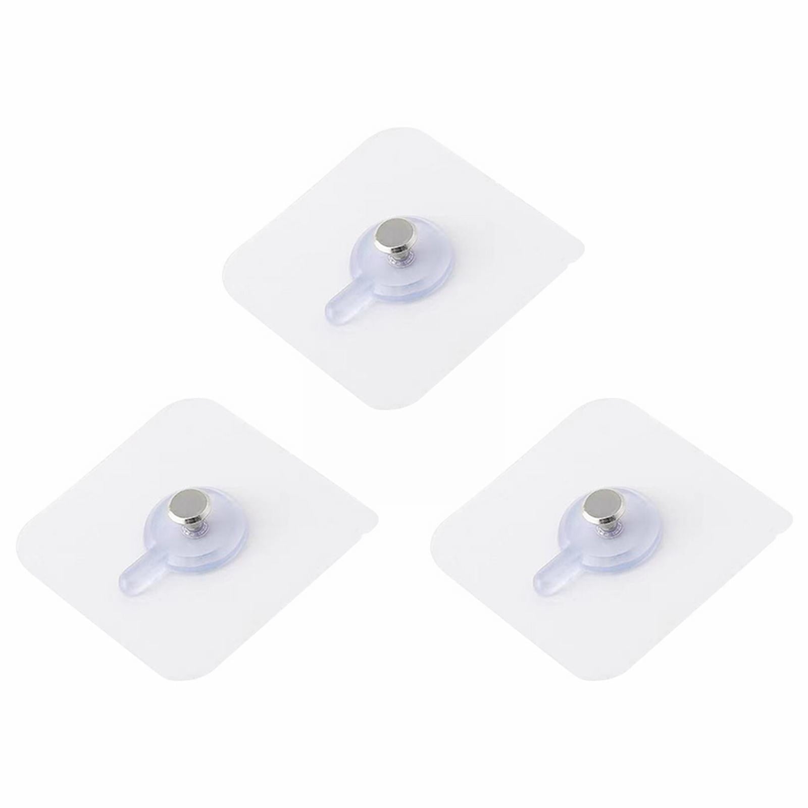 Self Adhesive Picture Hooks, Heavy Duty Picture Hangers Without Nails, Wall Hooks for Hanging, Transparent Waterproof Frame Hangers, Sticky Hook for Bathroom Kitchen, 3 Pcs, 2.4x2.4 2.8" x 2.8" White/3 Pcs