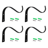 Outdoor Plant Hangers for Hanging Baskets, Heavy Duty Metal Plant Brackets for Hanging Plants Outside, Metal Plant Hooks Plant Wall Hooks for Hanging Lantern, Bird Feeder, 1 Pcs, 4.5x3.54 4.5" x 3.54" Black*2